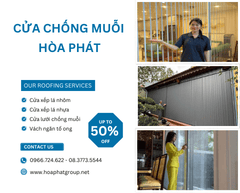 baner cửa chống muỗi hòa phát