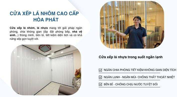 baner cửa xếp lá nhôm lá nhựa hòa phát