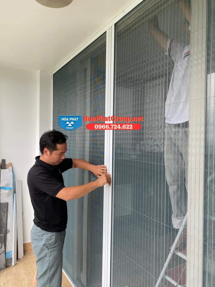 Cửa lưới chống muỗi dạng xếp 2 cánh màu trắng DX 02