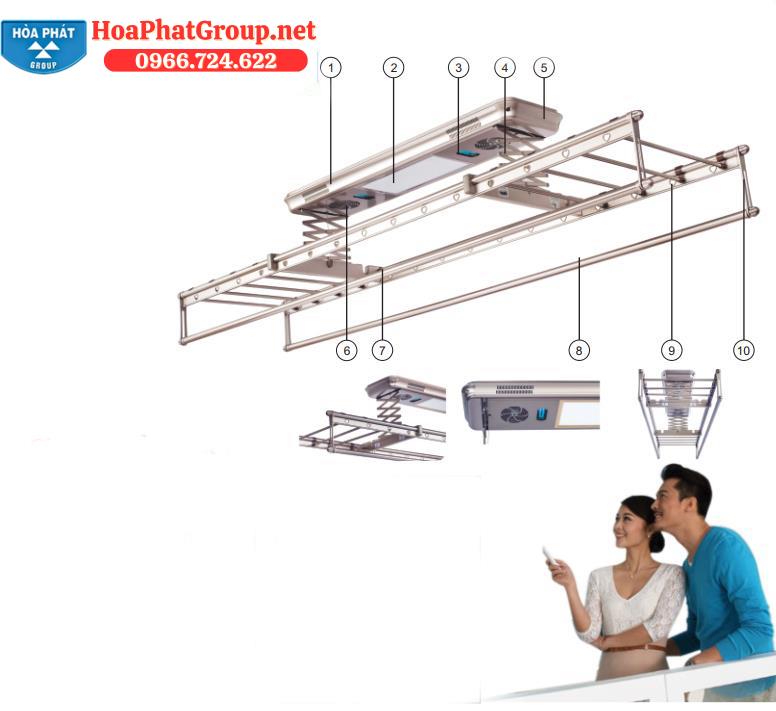 Giàn Phơi Điều Khiển Hòa Phát GLP750